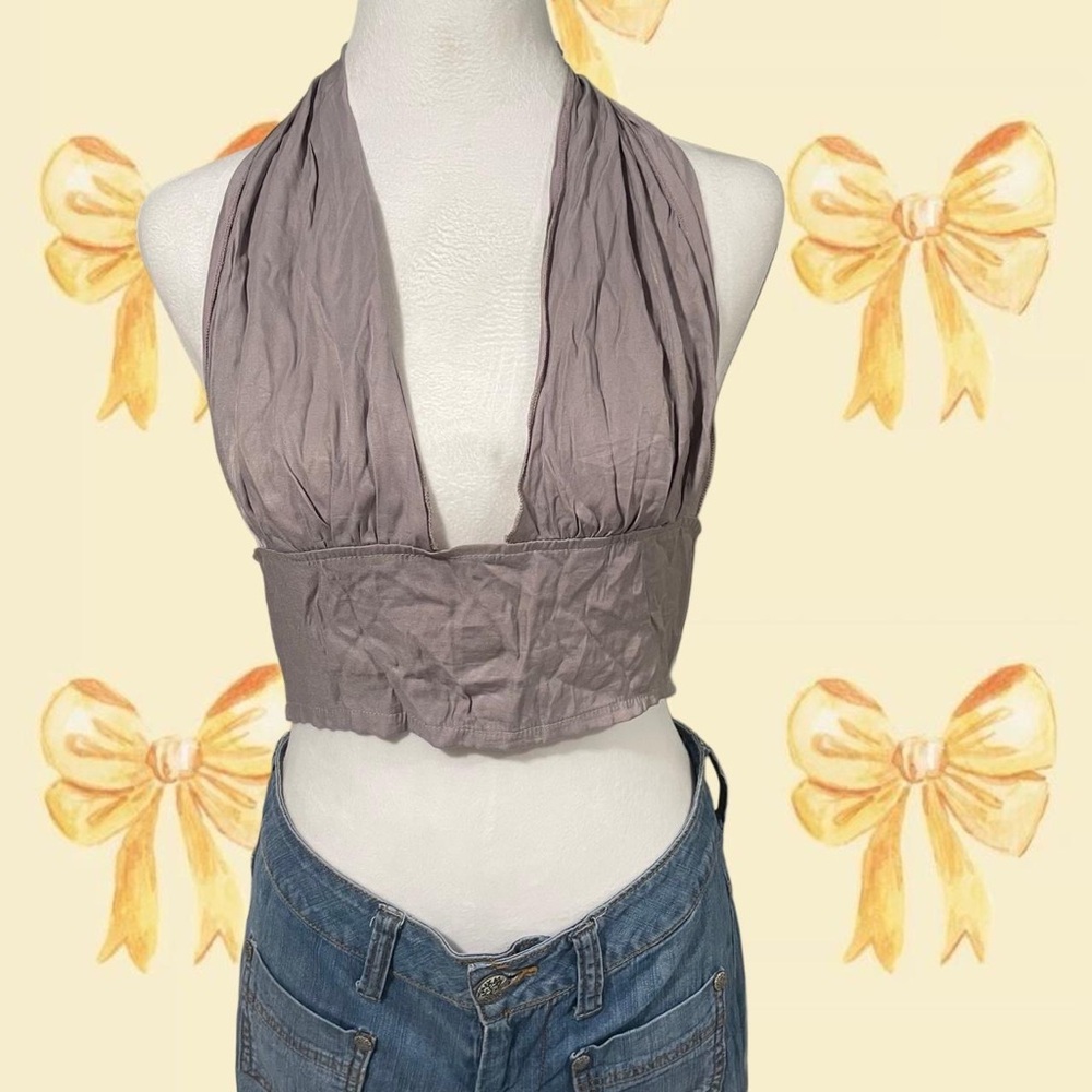 Women's Gray Halter Top
